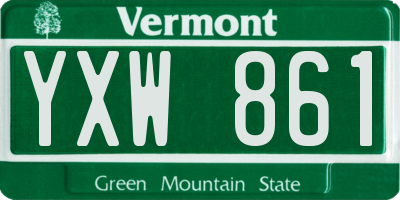 VT license plate YXW861