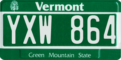 VT license plate YXW864