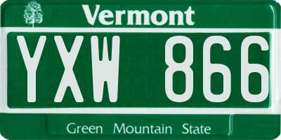 VT license plate YXW866