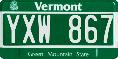 VT license plate YXW867