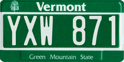 VT license plate YXW871