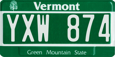 VT license plate YXW874