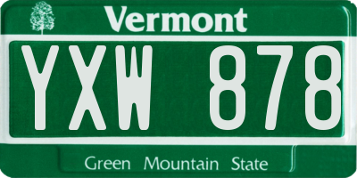VT license plate YXW878