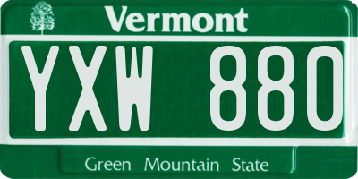 VT license plate YXW880