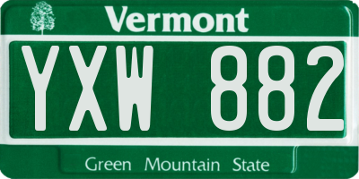 VT license plate YXW882