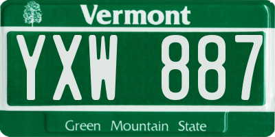 VT license plate YXW887