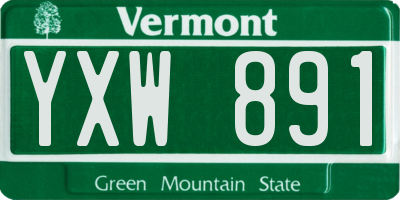 VT license plate YXW891