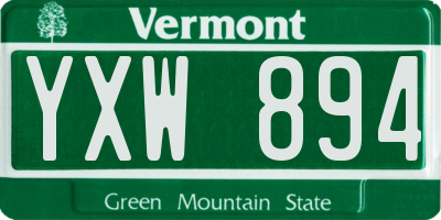 VT license plate YXW894