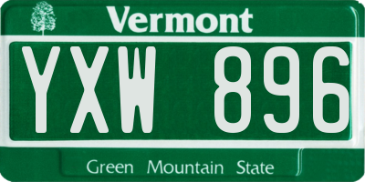 VT license plate YXW896
