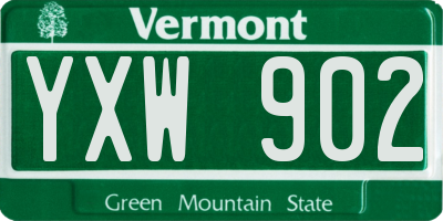 VT license plate YXW902