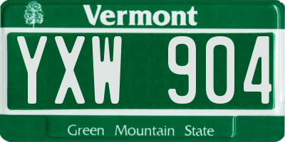 VT license plate YXW904