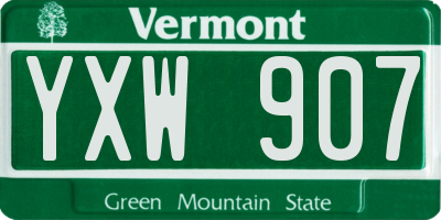 VT license plate YXW907