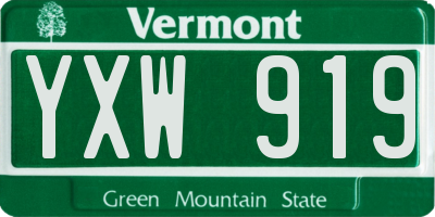 VT license plate YXW919