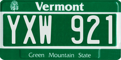 VT license plate YXW921