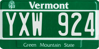 VT license plate YXW924
