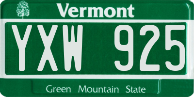 VT license plate YXW925