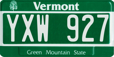 VT license plate YXW927