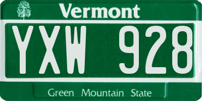 VT license plate YXW928