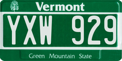 VT license plate YXW929
