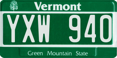 VT license plate YXW940