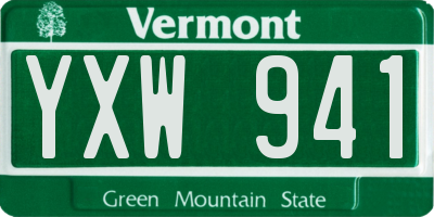 VT license plate YXW941