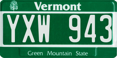 VT license plate YXW943