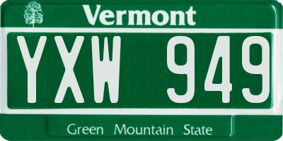 VT license plate YXW949