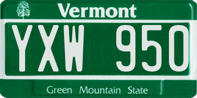 VT license plate YXW950
