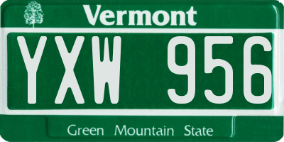 VT license plate YXW956