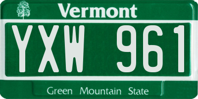 VT license plate YXW961