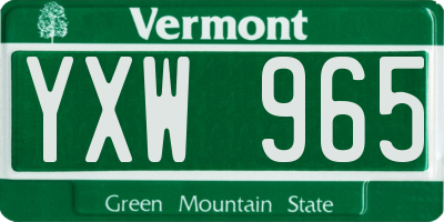 VT license plate YXW965