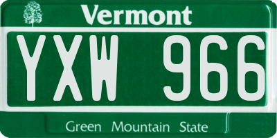 VT license plate YXW966