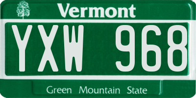 VT license plate YXW968