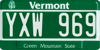 VT license plate YXW969