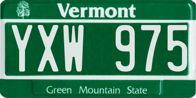 VT license plate YXW975