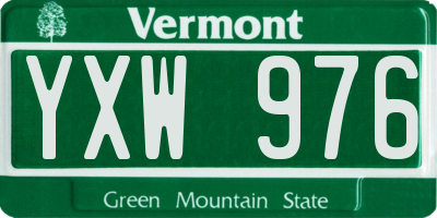 VT license plate YXW976