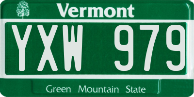 VT license plate YXW979