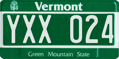 VT license plate YXX024