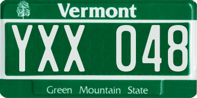 VT license plate YXX048