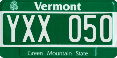 VT license plate YXX050