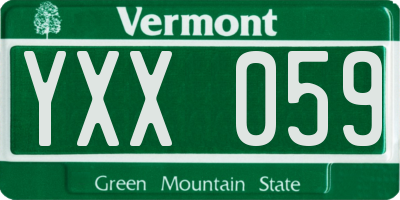 VT license plate YXX059