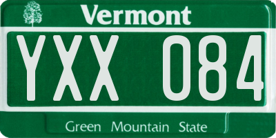 VT license plate YXX084