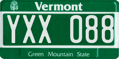 VT license plate YXX088