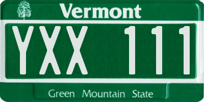 VT license plate YXX111