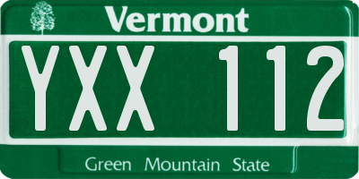 VT license plate YXX112