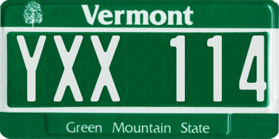 VT license plate YXX114