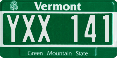VT license plate YXX141