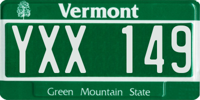 VT license plate YXX149