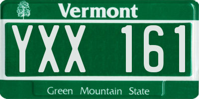 VT license plate YXX161