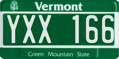 VT license plate YXX166